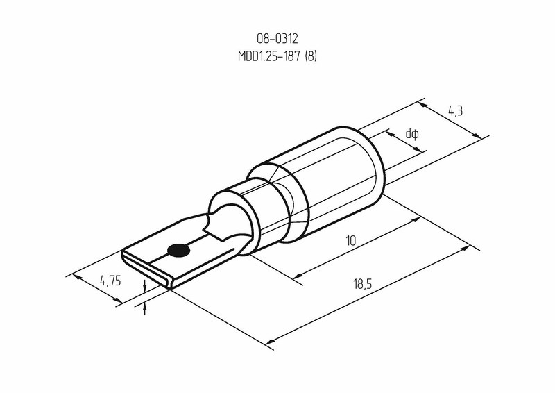 Клемма плоская изолированная РПи-п 1.5-(4.8)/РПИп 1,25-5 штекер 4.8 мм 0.5-1.5 мм² красная REXANT