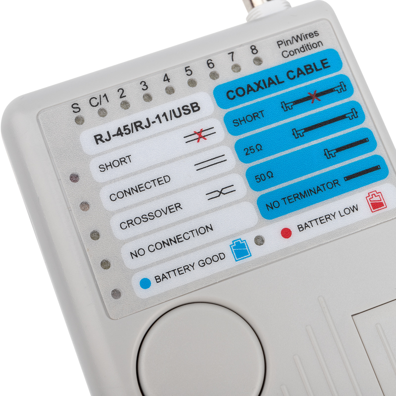 Тестер кабеля универсальный 5 в 1 RJ-45+RJ-11/RJ-12+1394+USB+BNC 3468 REXANT