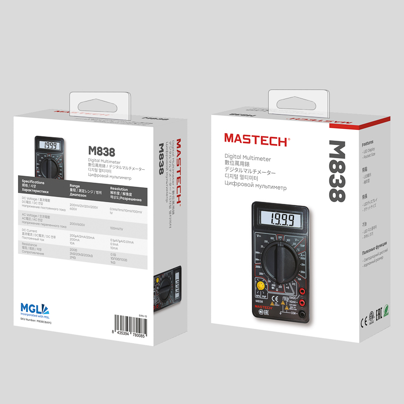 Портативный мультиметр M838 MASTECH