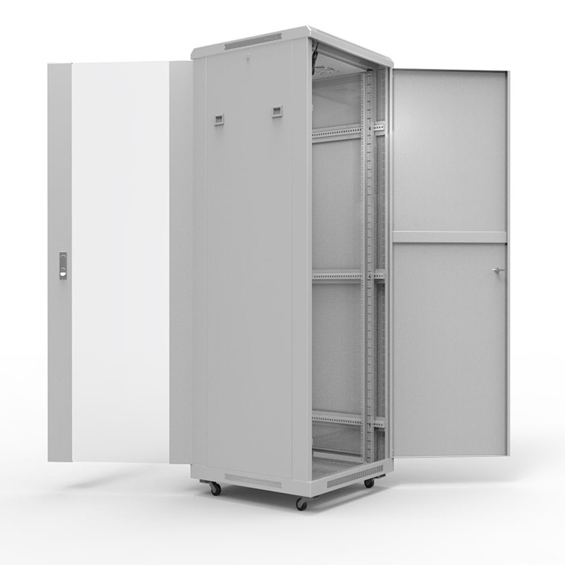 Шкаф напольный 19" 42U 600х800мм, передняя дверь стекло, задняя дверь металл, RAL 7035 REXANT