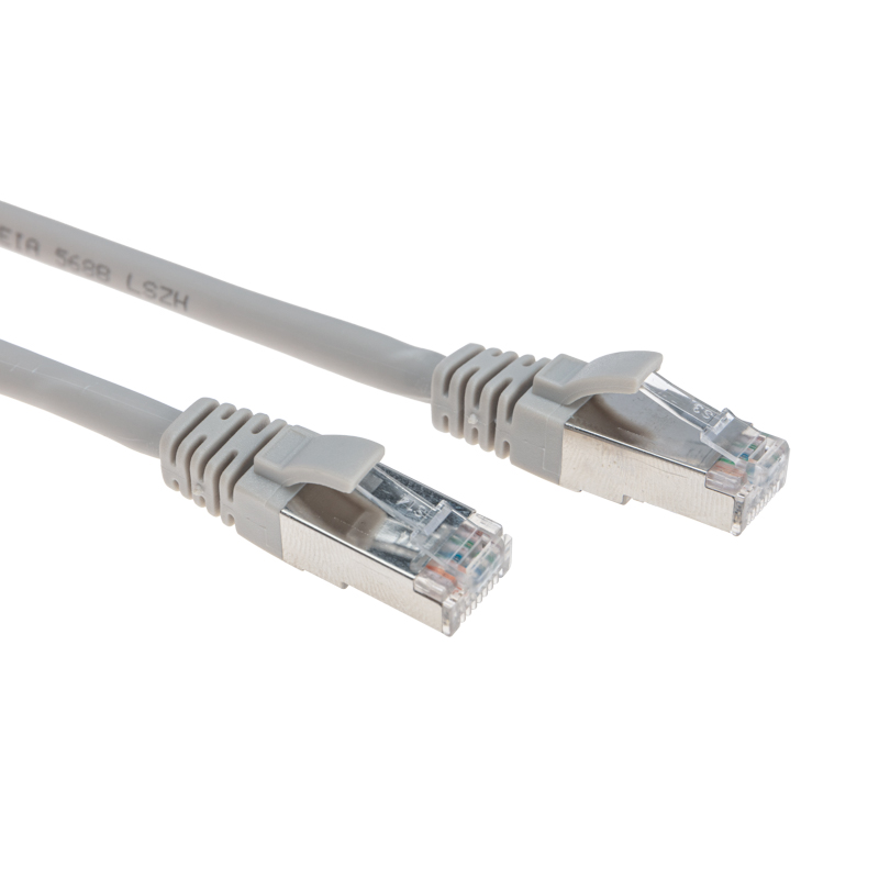 Патч-корд F/UTP, CAT 5e, RJ45-RJ45, 26AWG, LSZH, серый, 2м REXANT