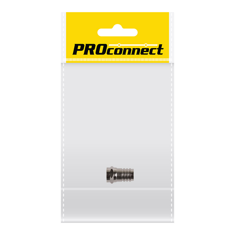 Разъем антенный, штекер F обжимной, RG-6, 1 шт. PROconnect