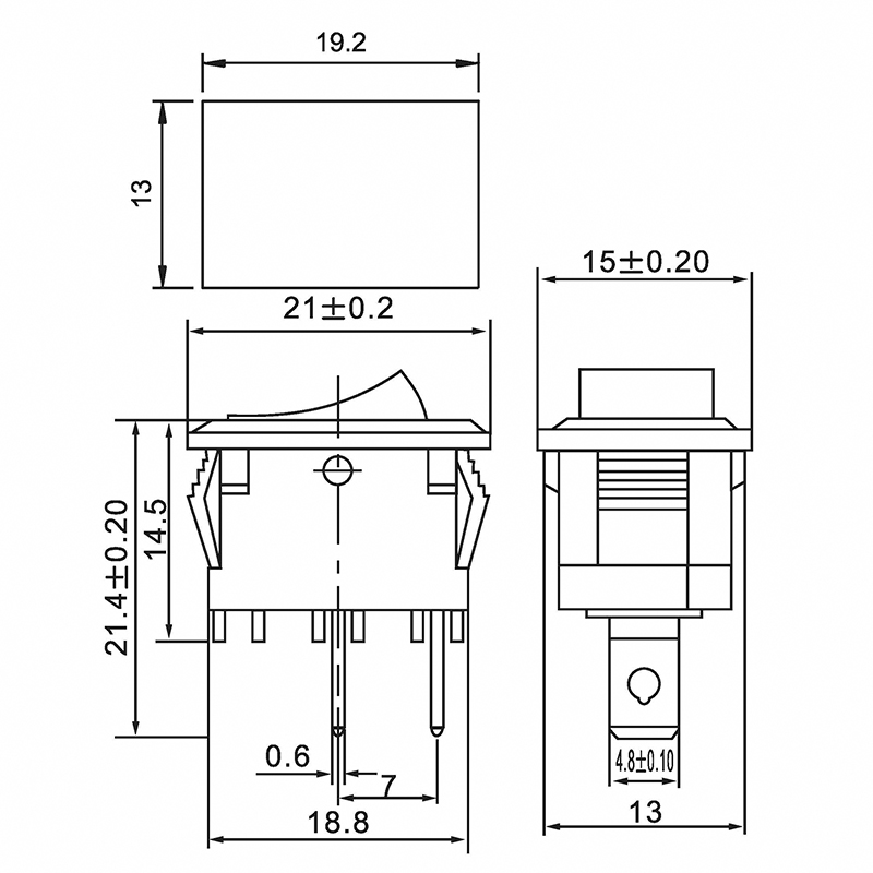   250V 6 (2) ON-OFF  Mini (RWB-201, SC-768) REXANT