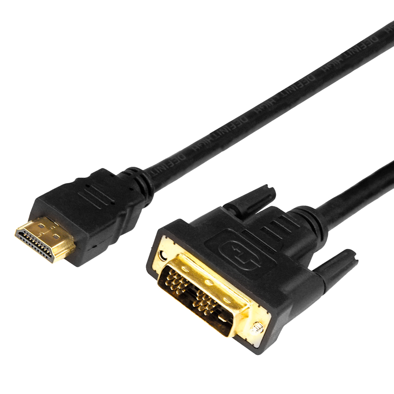  HDMI - DVI-D, 2, Gold,   REXANT