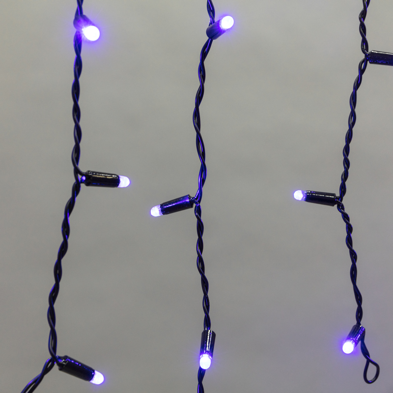 Гирлянда светодиодная Бахрома (Айсикл) 4,8х0,6м 176 LED СИНИЙ черный ПВХ IP65 постоянное свечение 230В нужен блок 303-500 NEON-NIGHT