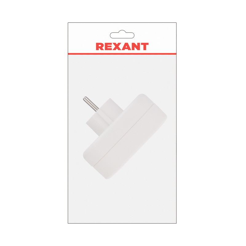 Двойник электрический 16А с/з вертикальный белый REXANT
