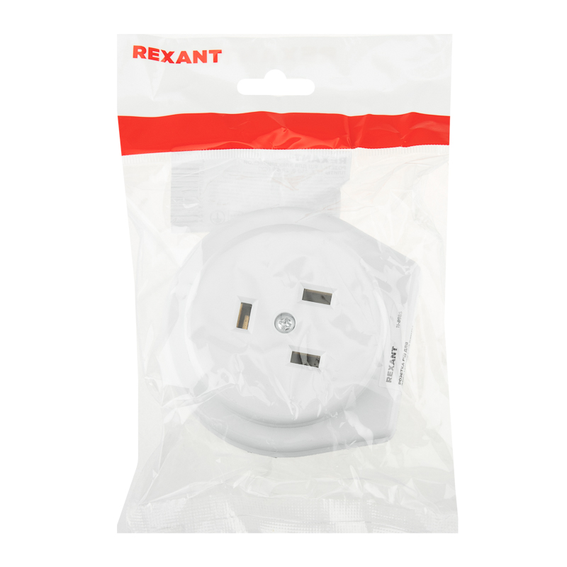 Розетка РШ для электрической плиты 32А, 250В, 2Р+РЕ (СУ) белая REXANT