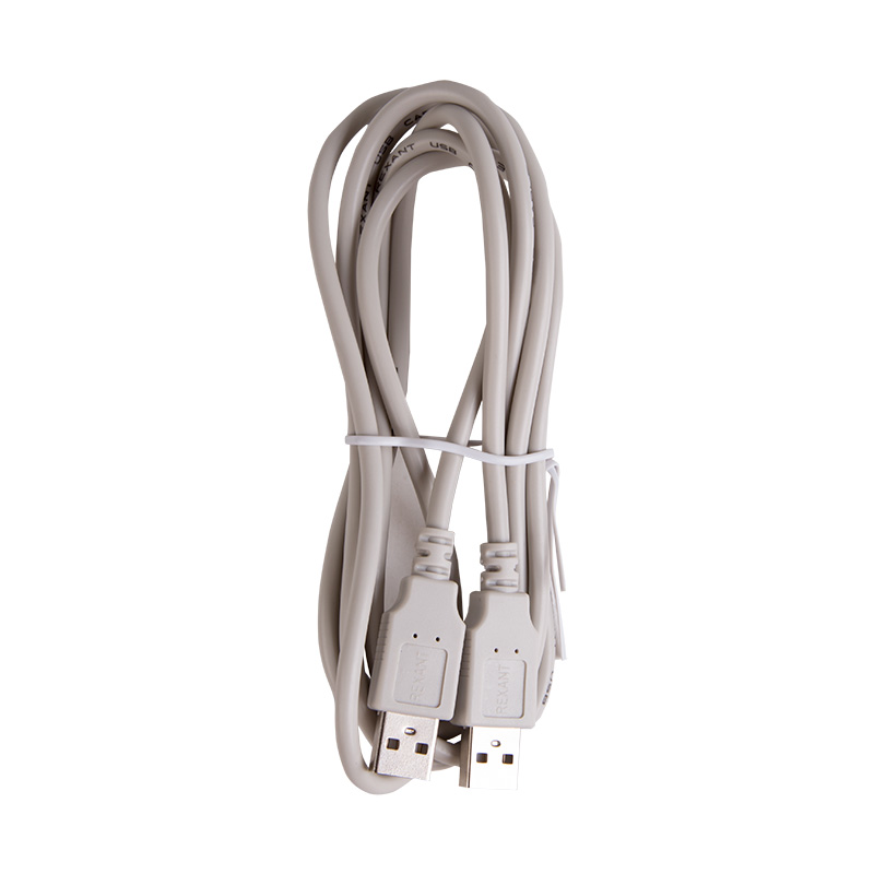 Кабель шт. USB-A – шт. USB-A, 2,4А, 1,8м, ПВХ, серый REXANT