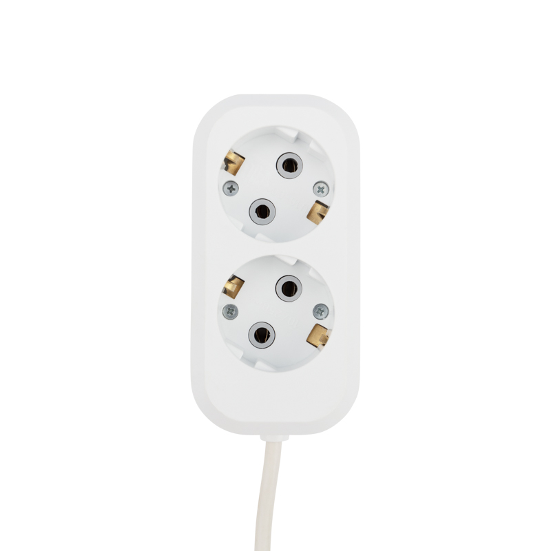 Удлинитель 2 гнезда, 10м, 3х0,75мм², с/з, белый PROconnect
