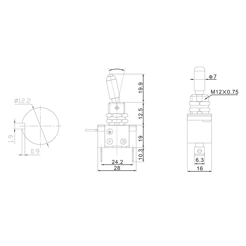  12V 20 (3c) ON-OFF    LED  (ASW-07D) REXANT