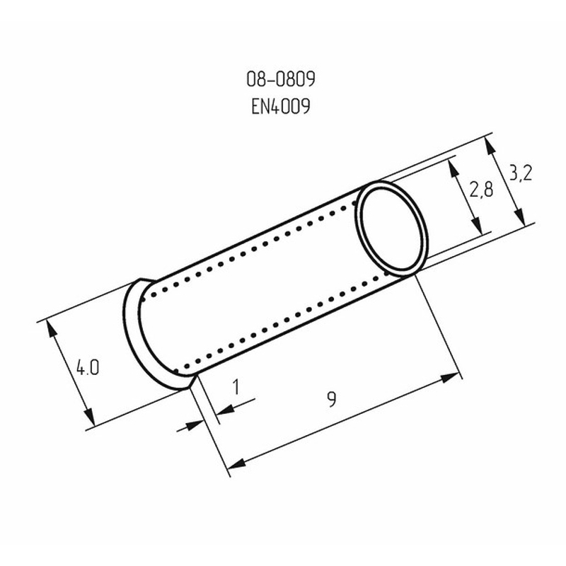 Наконечник штыревой втулочный L-9 мм 4 мм² (НШВ 4.0-9/НГ 4,0-9) REXANT