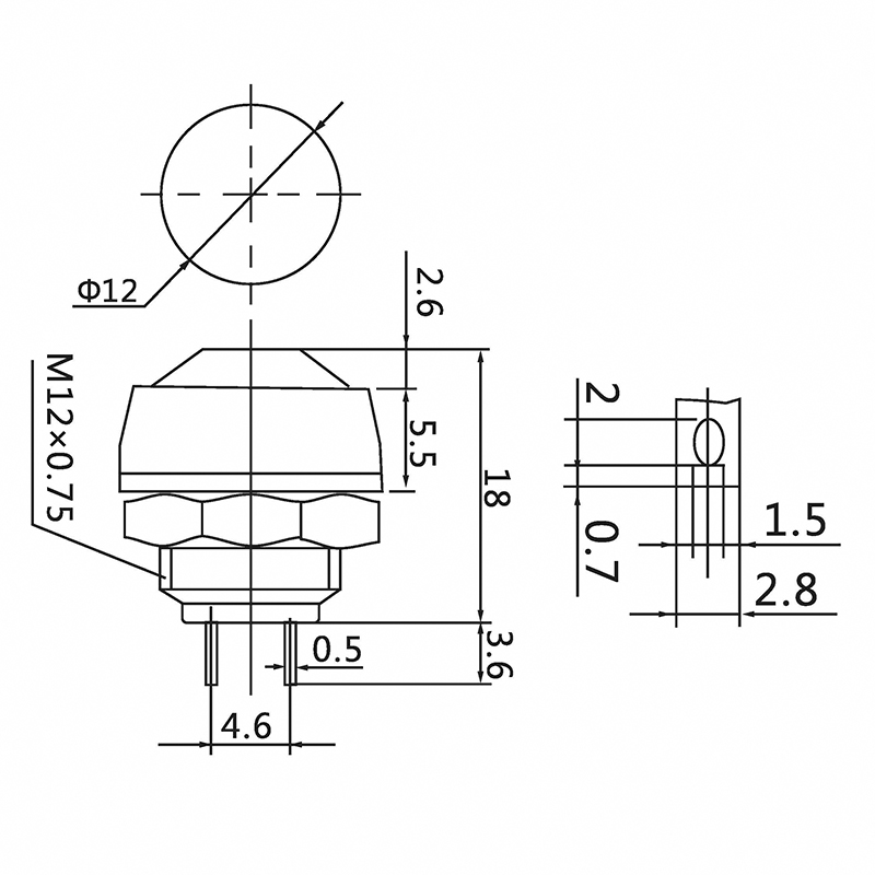 - 250V 1 (2) OFF-(ON) /  Micro (PBS-33) REXANT