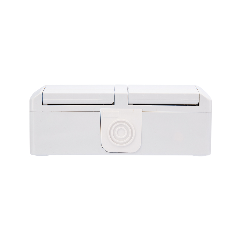 Блок горизонтальный 2 розетки (керамика) INDUSTRIAL IP54 с/з, о/у, белый KRANZ
